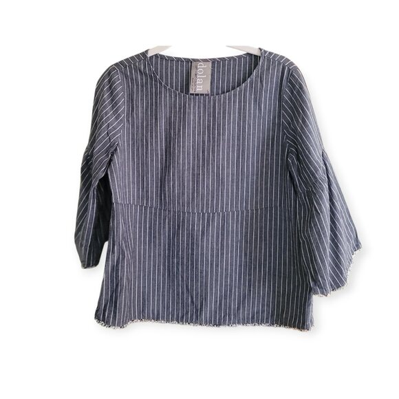 Anthropologie Dolan Bell Sleeve Striped Cotton Blouse Size S - Picture 2 of 10
